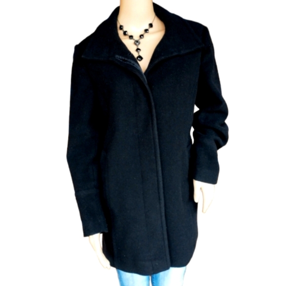 Women's Lands' End Insulated Wool-Blend Winter Dress Coat - Picture 1 of 11